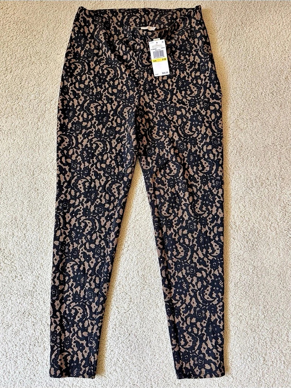 Michael Kors Sultan Animal Print Leggings in Black & Brown P/M NWT